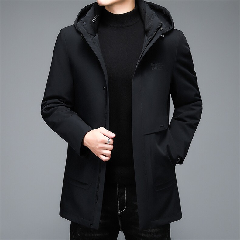 中年羽绒服休闲连帽男士中长款可脱卸内胆冬装外套男HB2185-P350,男装羽绒服,电商B212（原钱塘6029）
