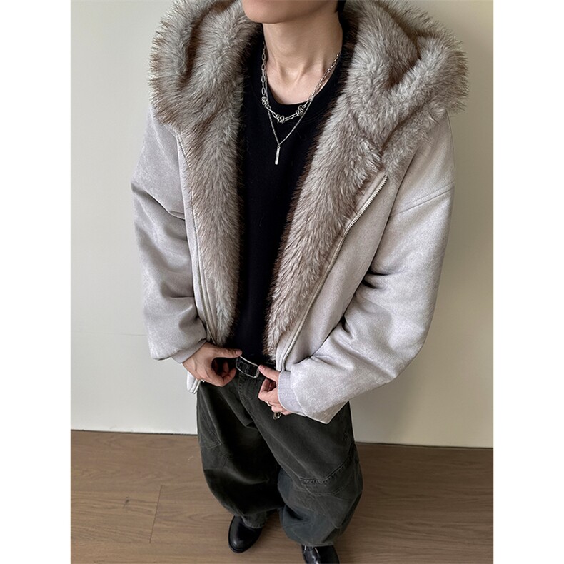 座山雕猫耳麂皮毛领棉衣加厚美式连帽棉服5D4092-TP100178,男装棉衣,电商A102