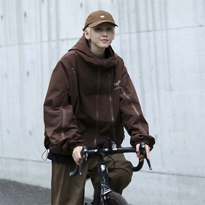 秋季潮牌机能拉链连帽外套男女同款新款潮流冲锋衣 W5134-P57图片