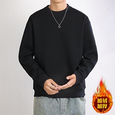 卫衣男秋冬纯色休闲时尚圆领一体绒加绒加厚针织衫卫衣25001-P58，男装针织衫/毛衣，星座310B-3