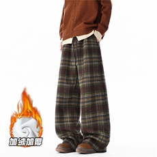 K99140JR-P50特大码加绒加厚【一件过冬】格子裤休闲裤，男装卫衣，电商D232