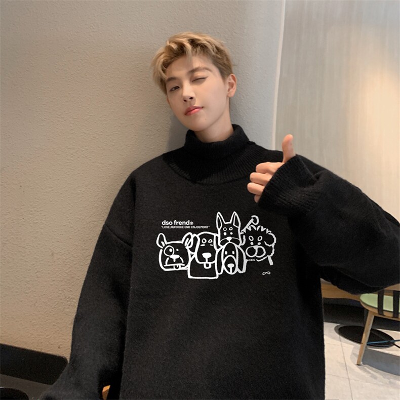 高质量！秋冬高领毛衣加绒加厚翻领针织衫男毛衣FL232-特p38,男装针织衫/毛衣,电商B367