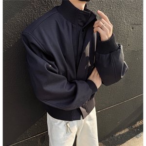 主推 美式高街立领棒球服飞行垫肩夹克短款外套男 D401 特P75图片