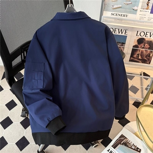 复古飞行夹克外套男潮牌高级感翻领短款棒球服5505 P57图片