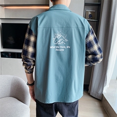 男士格子衬衫长袖秋季潮流宽松青少年休闲衬衣男寸衫DS933T，男装衬衫，电商A102