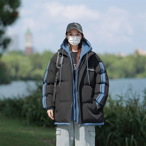 港风潮牌新款织带连帽棉服潮流保暖棉衣M082-P100控139图片