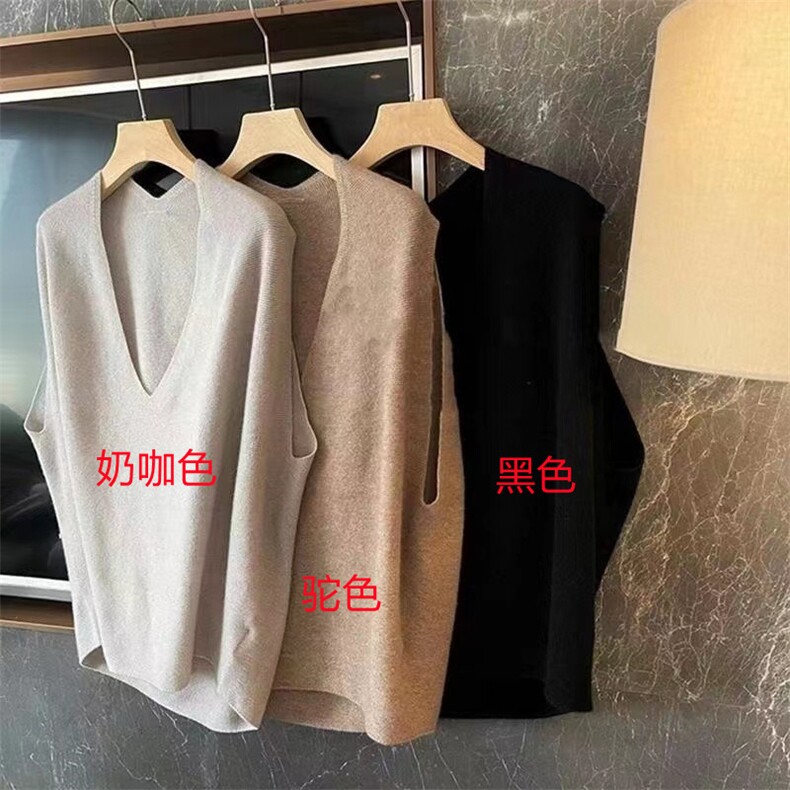 女士新款百搭时尚针织马甲图片