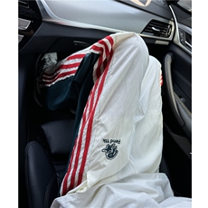冰丝速干三条杠夏季美式设计感拼色休闲裤XZ603-K779-P50控68，男装休闲裤，星座603