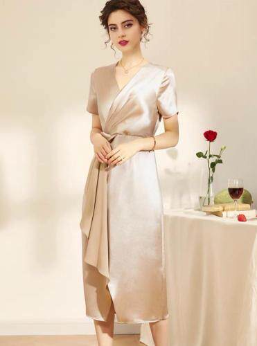 醋酸连衣裙，女装连衣裙，SUKEYI 舒可衣