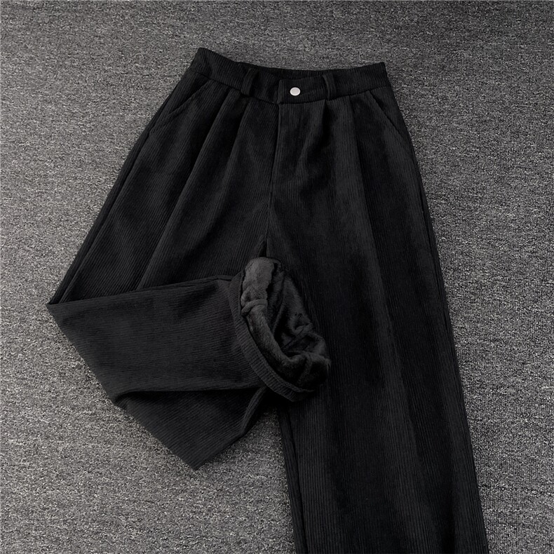 加绒加厚灯芯绒休闲裤男韩版潮流坠感阔腿拖地长裤K0871-P48,男装卫衣,星座308B-2