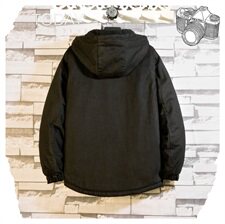 秋冬新日系大码男连帽加厚保暖爆款羊羔毛外套棉衣J9071-P90，男装棉衣，星座1804