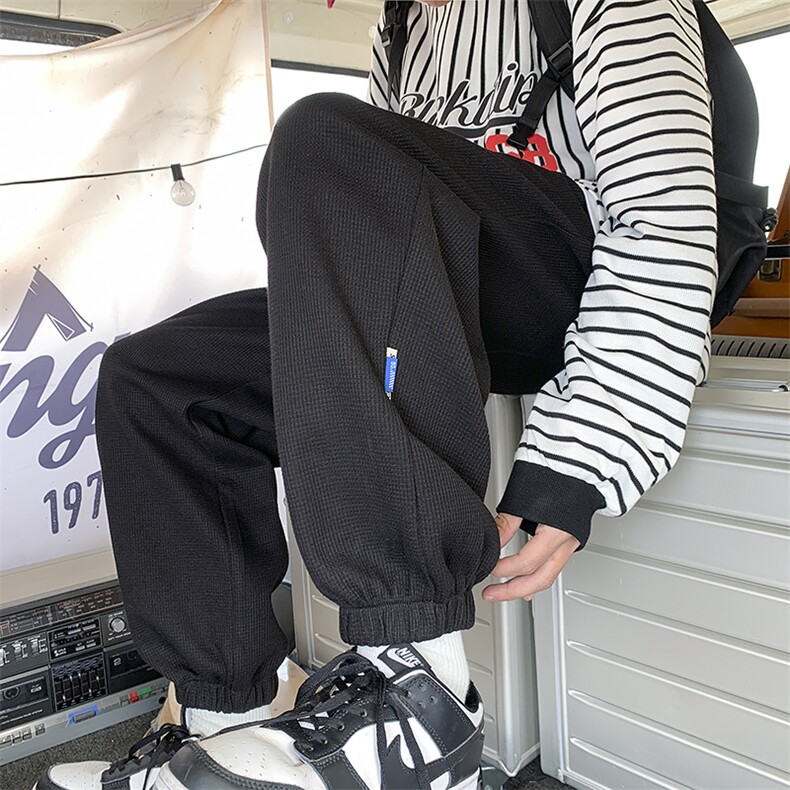 2026秋季纯版华夫格九分束脚休闲裤XZ604-KP56-P55控68,男装休闲裤,星座604