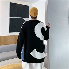 圆领针织衫印花休闲2024秋冬新款毛衣男韩版时尚A161-2-M2036-P65，男装针织衫/毛衣，电商A161-2