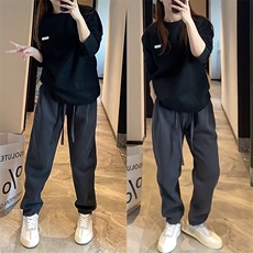加绒加厚卫裤男士秋冬季潮牌宽松弹力哈伦裤子宽松百搭束脚休闲裤，男装休闲裤，星座506A