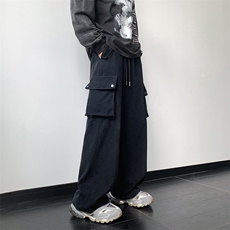 工装裤男春秋美式vibe潮牌松紧腰大码直筒裤子XZ514-2-K1557-P63，男装工装外套，星座514-2(原B239)