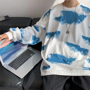 男春季新款薄款扎染卫衣W21P28图片