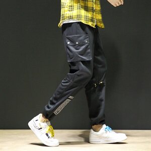 C415-K160-P55-休闲裤男潮流潮牌宽松束脚松紧九分日系工装裤图片