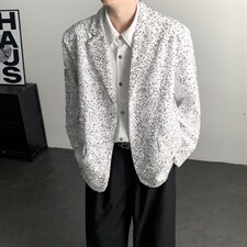 春装闪闪亮珠片亮面晚会年会夜店舞台装男演出服西装夜店歌手外套，男装西服套装，星座909