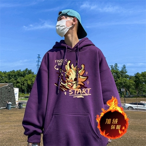 龙年新年卫衣 冬季美式加绒加厚连帽卫衣外套DL1800特P35加绒特40图片