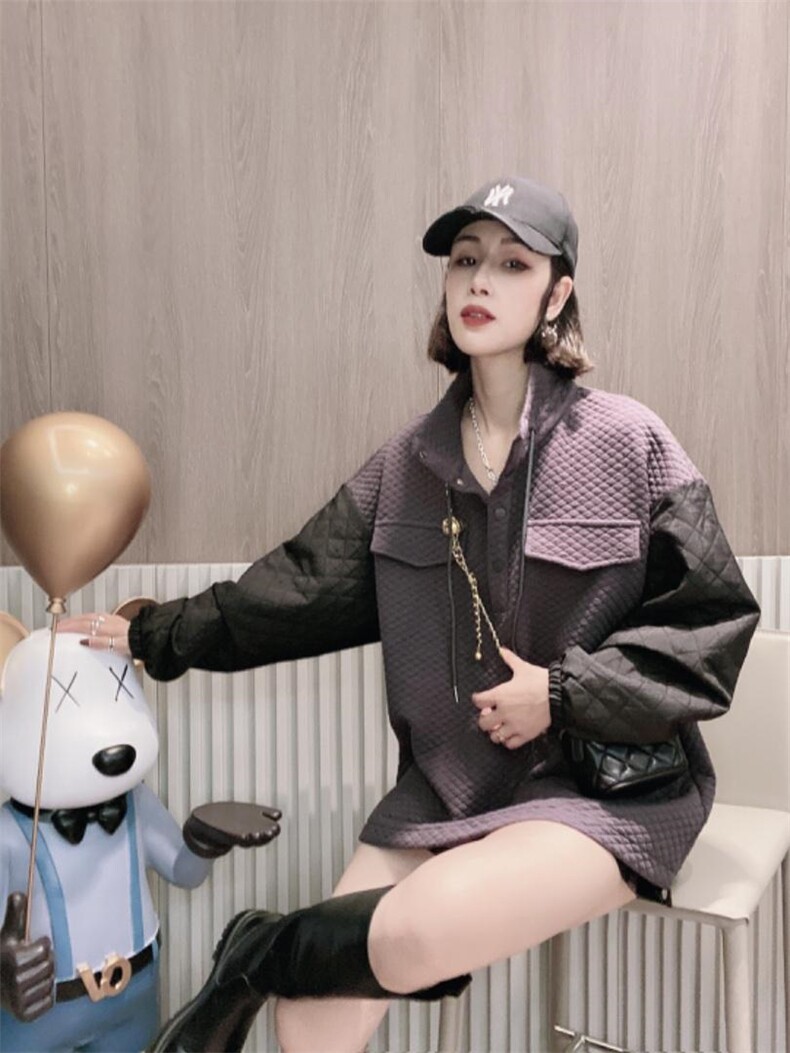 拼色加卫衣ＭＬ，女装卫衣/绒衫，可纳奇