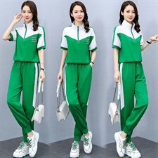 休闲时尚运动服套装2025新款女装夏款妈妈短袖漂亮减龄洋气两件套，女装套装/套裙，众宇琦