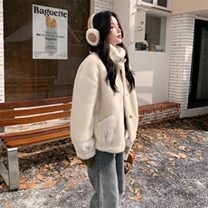 新款现货主推仿水貂皮毛一体9905-P195-K288，女装短外套，2C129