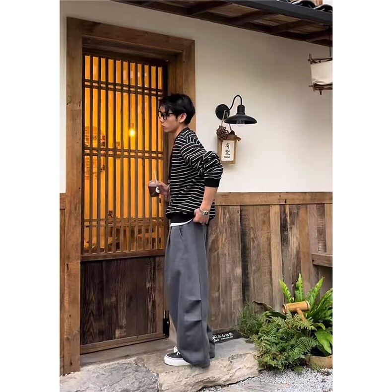 秋季美式慵懒风解构卫裤男女百搭宽松休闲运动弯刀裤K06083P55,男装休闲裤,星座1004（原星座815-3）