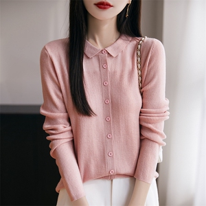 翻领毛衣外套女2025早春季新款洋气外搭毛衣针织开衫春秋披肩上衣图片