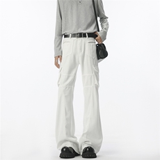 迷彩工装裤炸街修身微喇大码S-5XL拖地牛仔裤现货78011特P45控78，男装牛仔裤，星座227-7