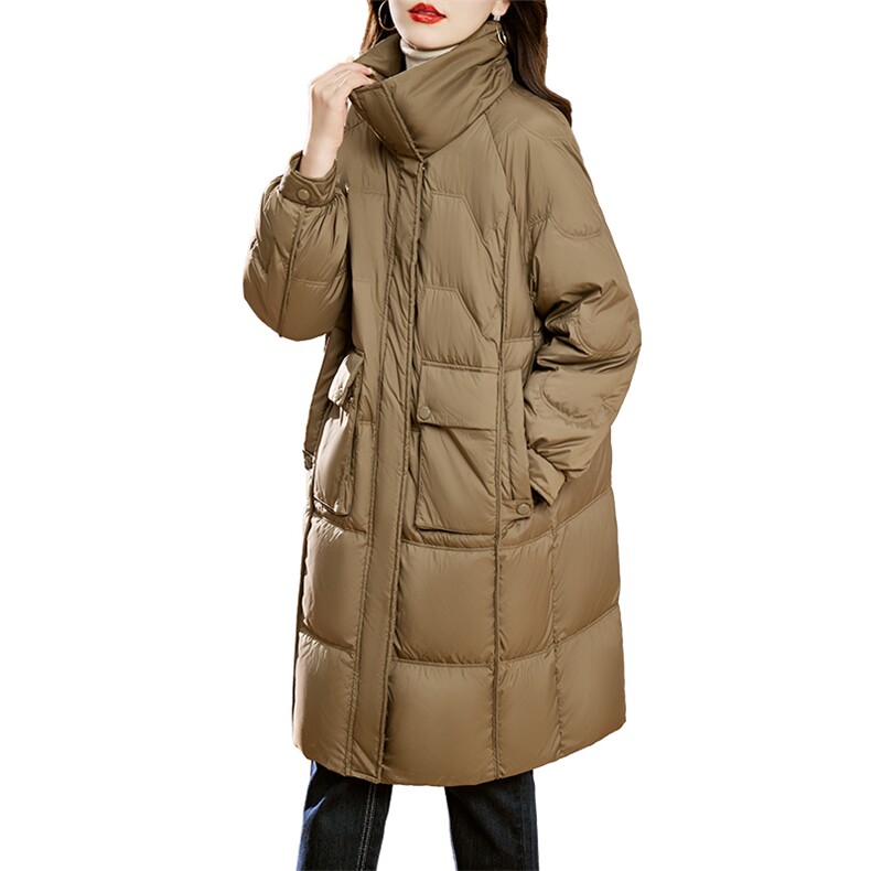 2024冬装新款时尚百搭潮流气质长款休闲减龄羽绒服外套女,女装羽绒服,丽影随形
