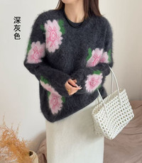 2026年秋季时尚百搭通勤简约休闲加厚圆领，女装羊毛衫，美轩羊绒