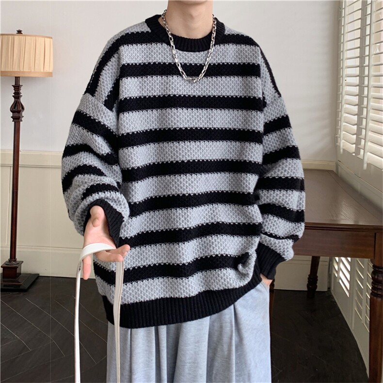 现货现货宽松圆领毛衣男秋冬百搭针织衫D329-QM802-P65控88,男装针织衫/毛衣,电商D329