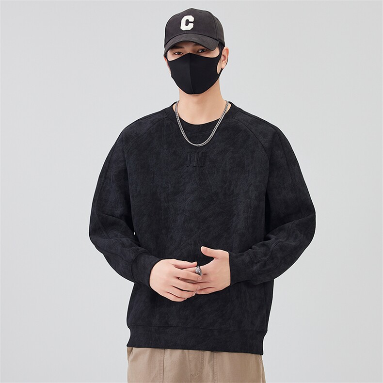 数据款2025秋季新款圆领套头男款卫衣B250-WY988020-P65,男装卫衣,电商B240