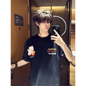 现货~~BK913CC-特P36 心情小狗刺绣魔术贴短袖T恤男女图片