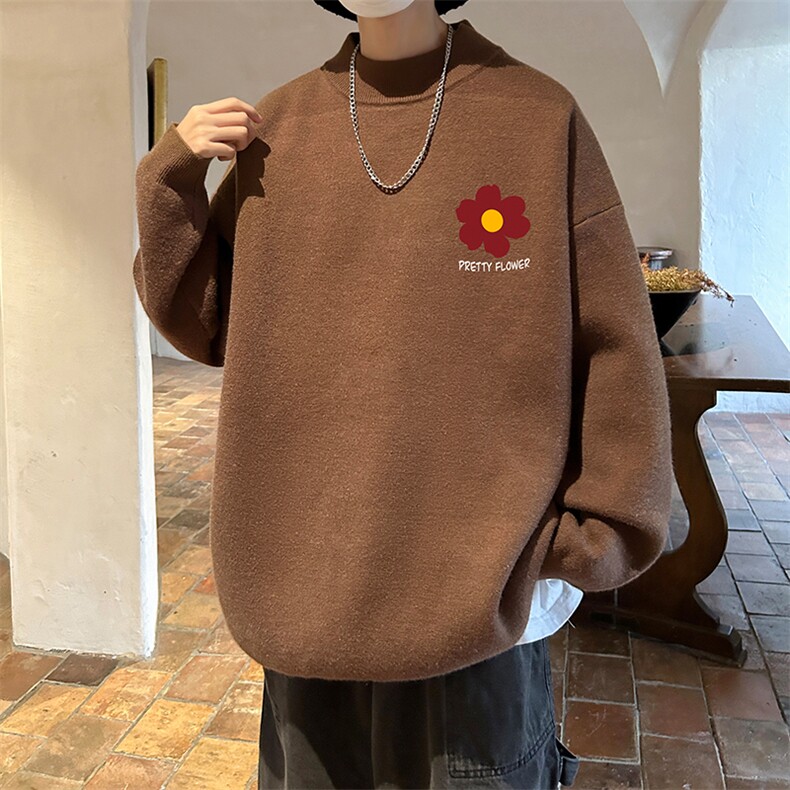 控68半高领毛衣男士大码针织衫男毛线衣男M18257-P45加绒款-P65,男装针织衫/毛衣,电商A040