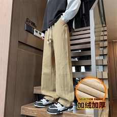纯棉宽松休闲裤秋冬新款冲锋裤直筒长裤男裤子J8030-P45/加绒P55，男装卫衣，星座509