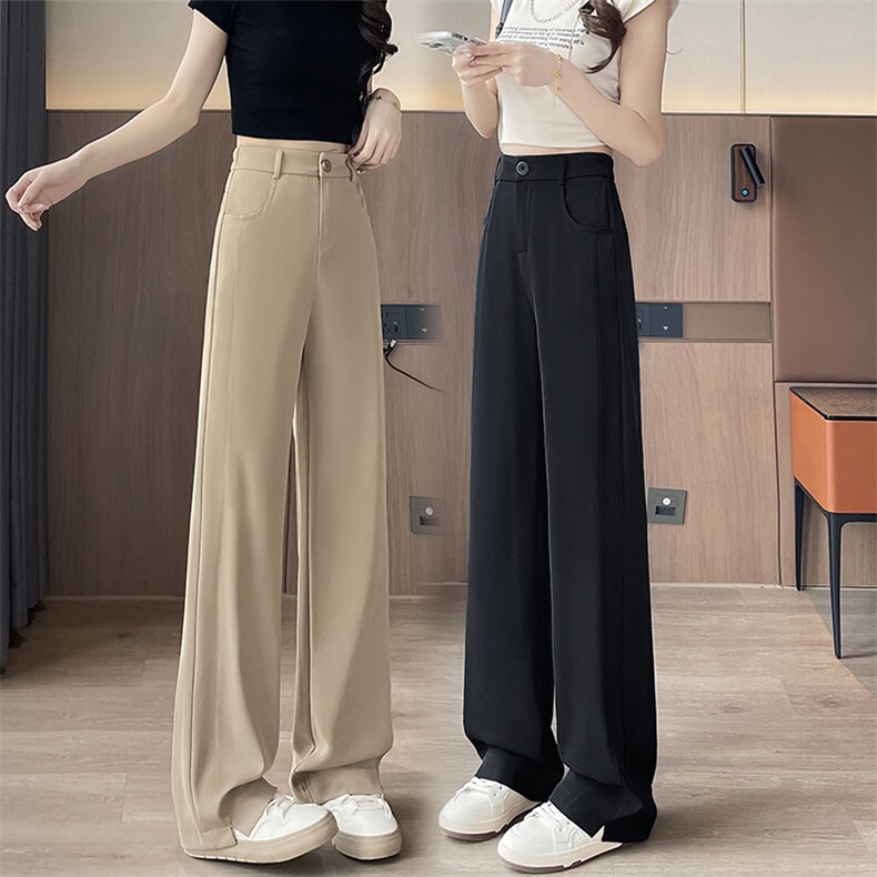 现货香蕉裤女薄款2025新款高腰垂感显瘦大码阔腿休闲西装裤子,女装休闲裤,云美莎专业女裤-全店现货