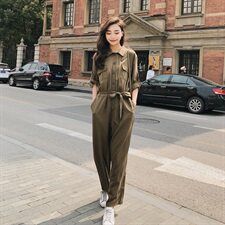 2021夏季新款军绿色连体裤8605-7023，女装连体裤，浙宝225