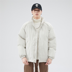 现货冬季美式休闲加厚雪山外套夹克立领纯色三防户外工装棉服图片