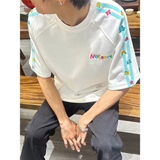 【有货】DT1044-特批38原版刺绣做法-牛角肩拉杠纯棉短袖T，男装T恤，星座603-2
