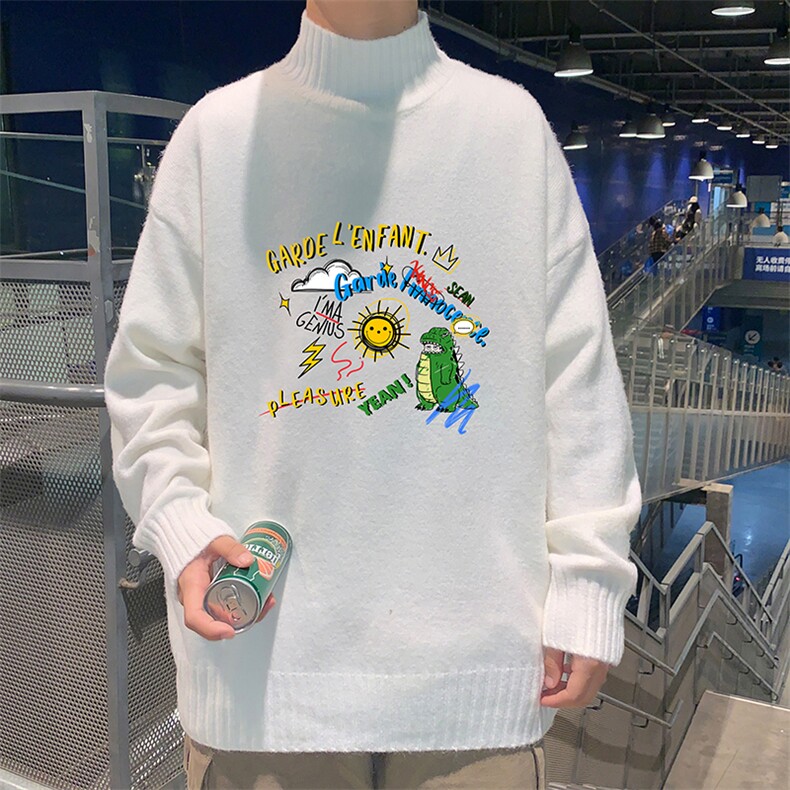 M18219-P45加绒款-P65半高领毛衣男士大码针织衫男毛线衣男,男装针织衫/毛衣,电商A040