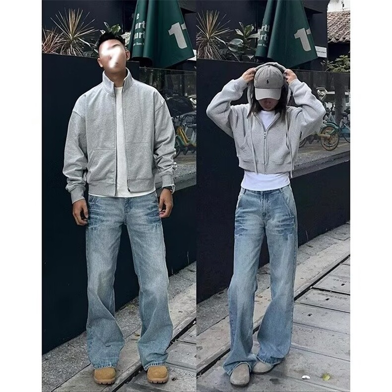 2026美式复古水洗裂纹牛仔裤男女宽松高街休闲长裤K70536-P47网图,男装牛仔裤,电商B245