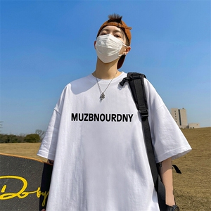 抖音得物二开现货供应220克夏装重磅美式高街宽松短袖t恤MT88图片