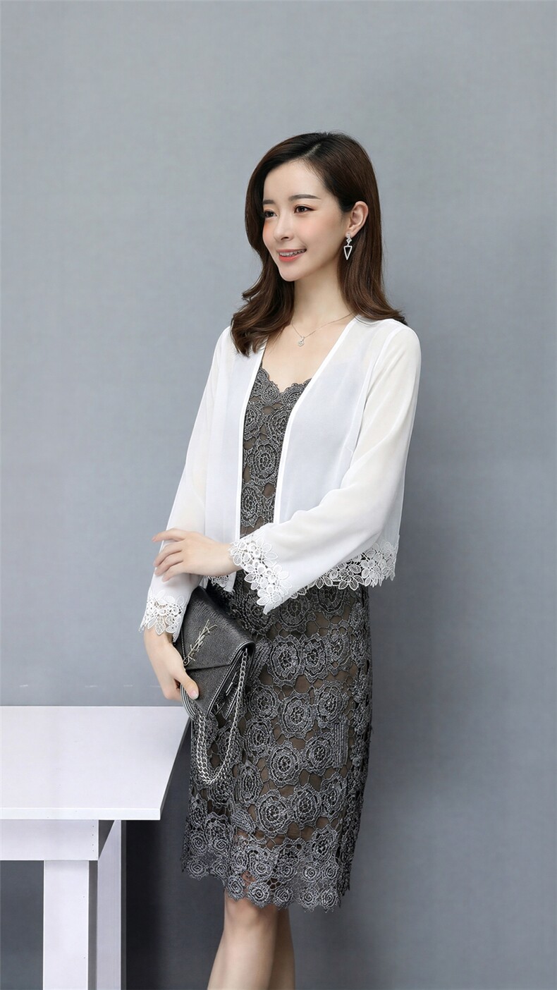 2026年新款雪纺外套上衣百搭披肩搭配连衣裙空调衫，女装蕾丝衫/雪纺衫，婵米儿
