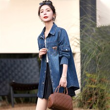牛仔衬衫外套女2025新款春季宽松显瘦设计感早春小衫女装长袖衬衣，女装衬衫，丽影随形