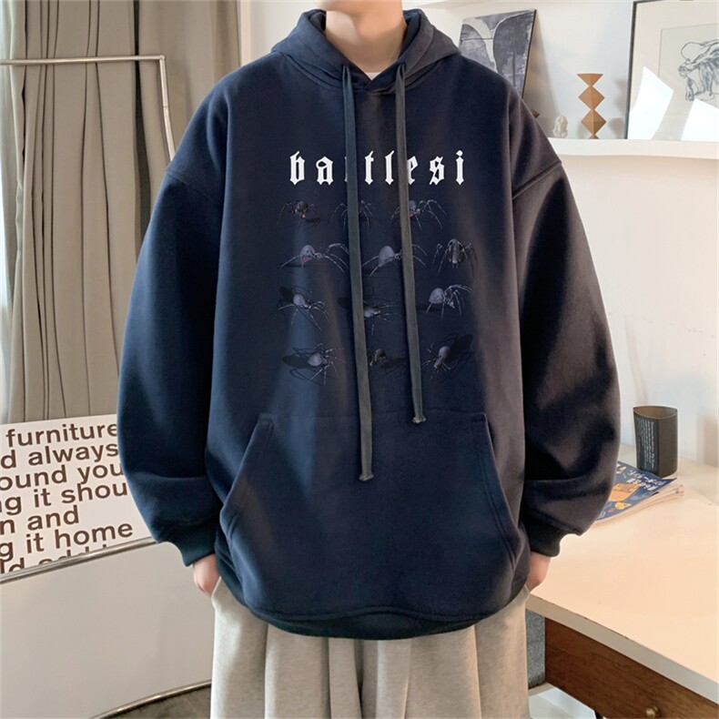 抖音品质23/秋季320G华棉男士连帽大码印花卫衣WYH3250-P45控68,男装卫衣,电商B370