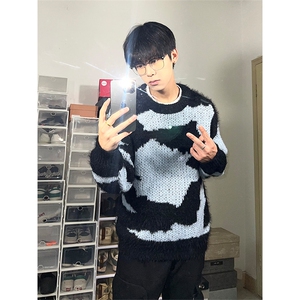 博主图cleanfit马海毛毛衣男宽松慵懒风高级感针织衫MY05-P65图片
