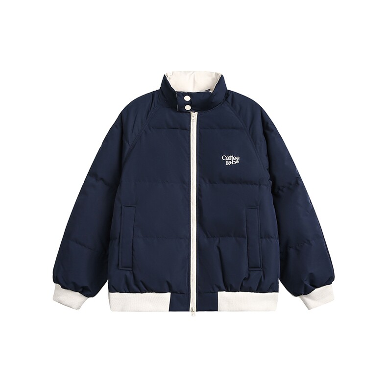 2025冬款拼色立领字母绣花羽绒服-5651-338,男装羽绒服,电商S012（CATTEE）