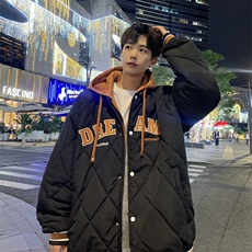 假两件棉服男士2023年新款青少年加厚棉衣服冬装外套M0791-P108，男装棉衣，星座308B-1