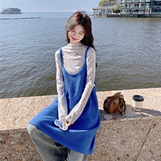 8601款小碎花蓝色两件套套装P120198，女装套装/套裙，2C262